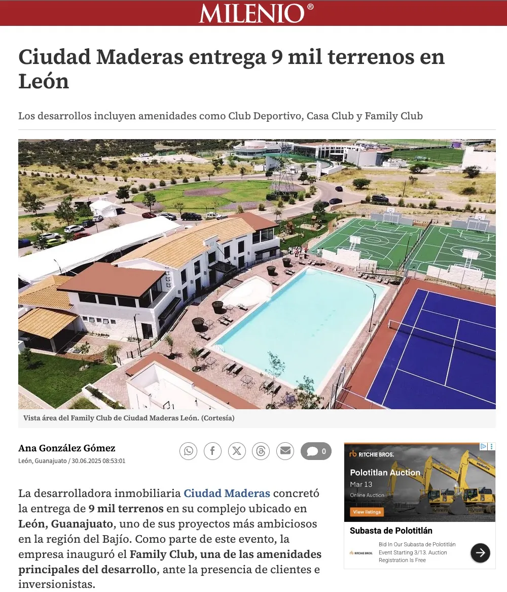 Ciudad Maderas en Milenio